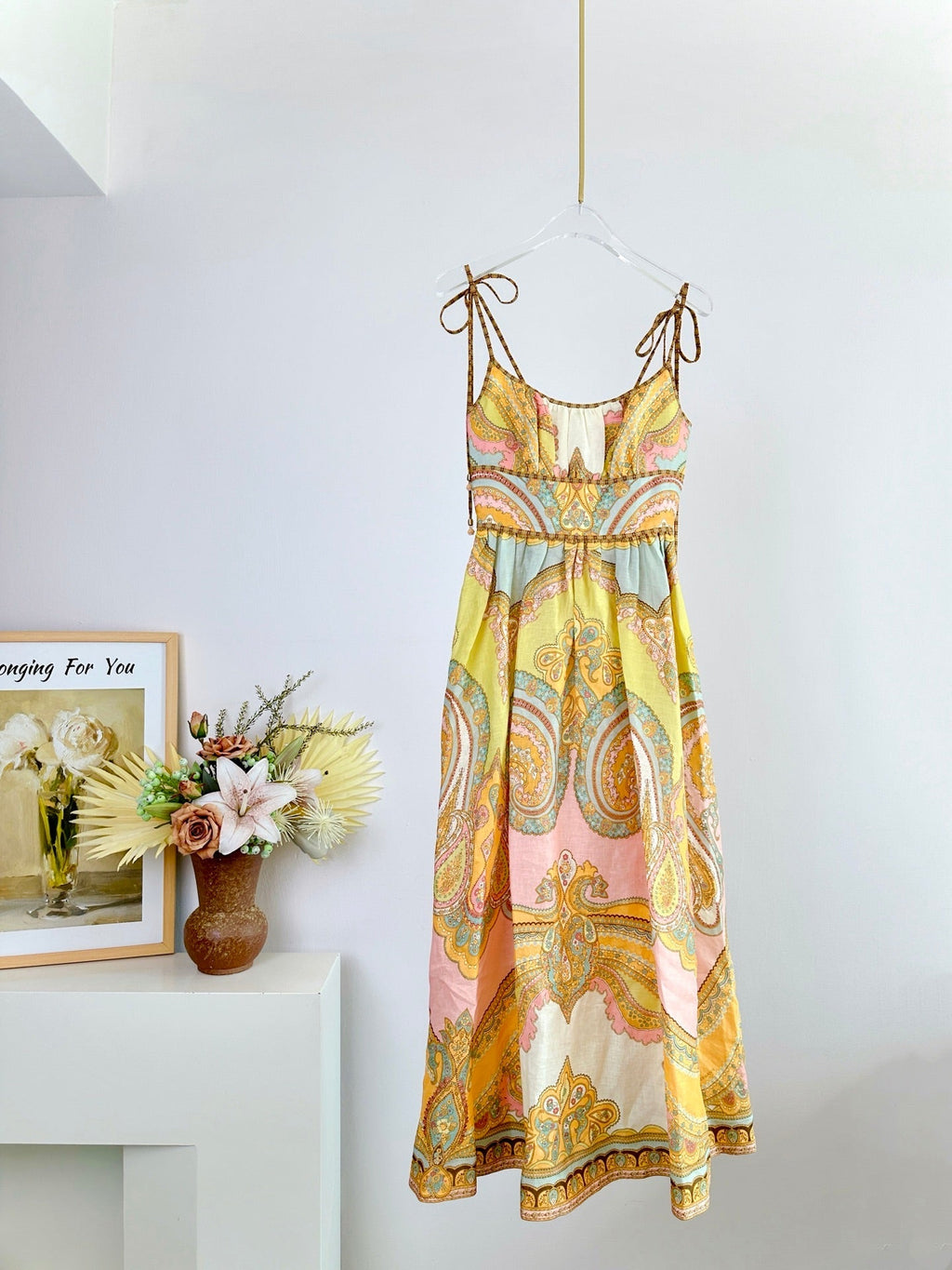 SPAGHETTI STRAP PRINTED MAXI DRESS