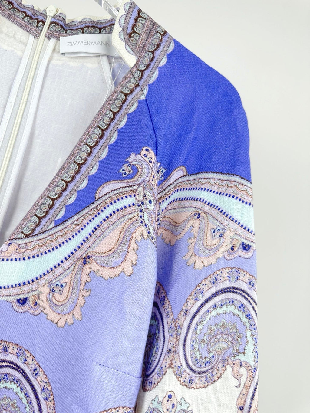 V-NECK PRINTED DRESS BACK ZIPPER