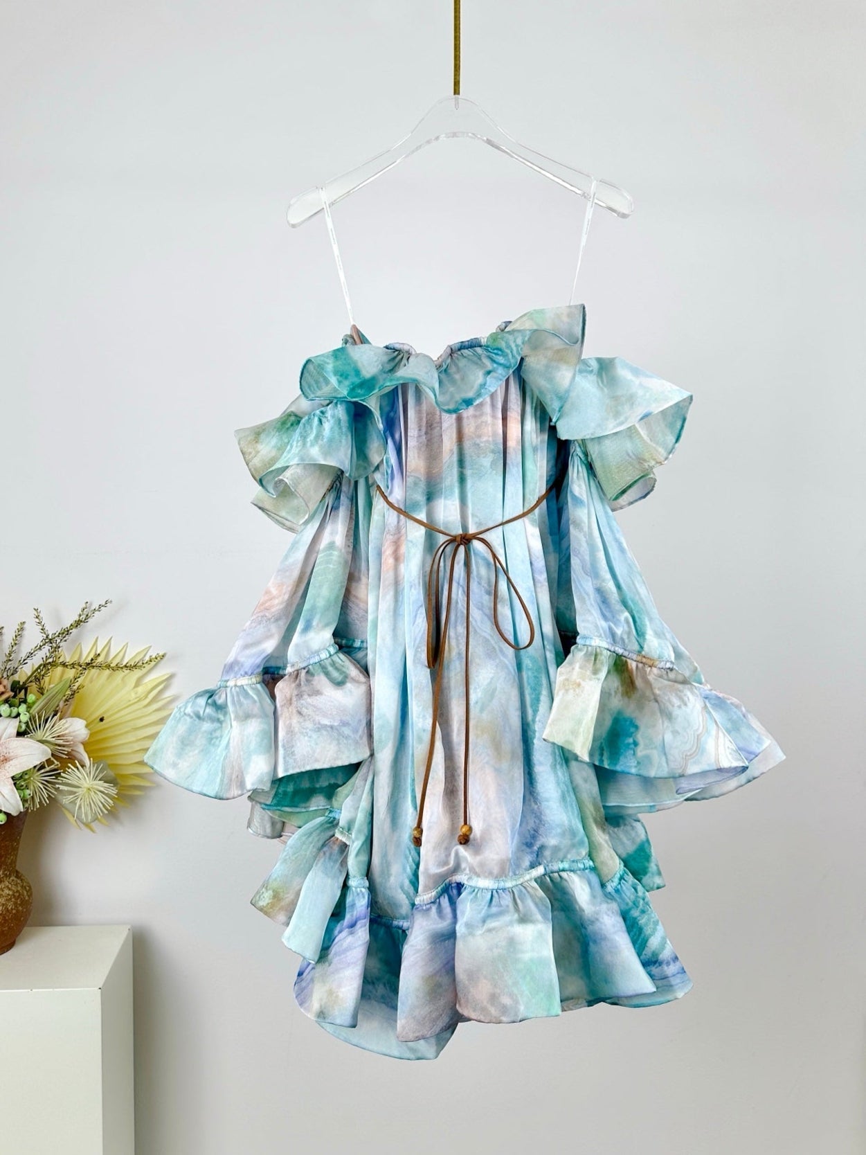 ZIMMERMANN PLEATED SILK MINI SKIRT 270236