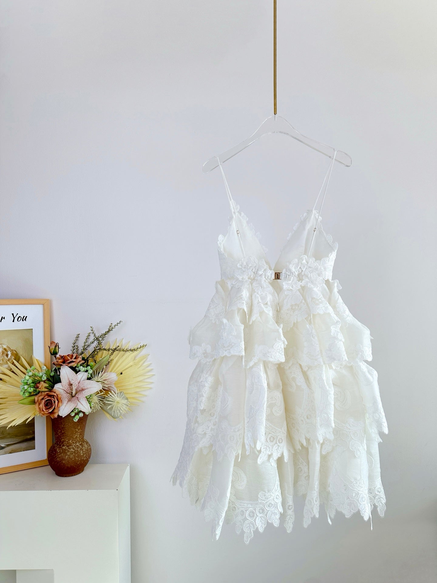 ZIMMERMANN LACE LAYERED MINI DRESS 270381