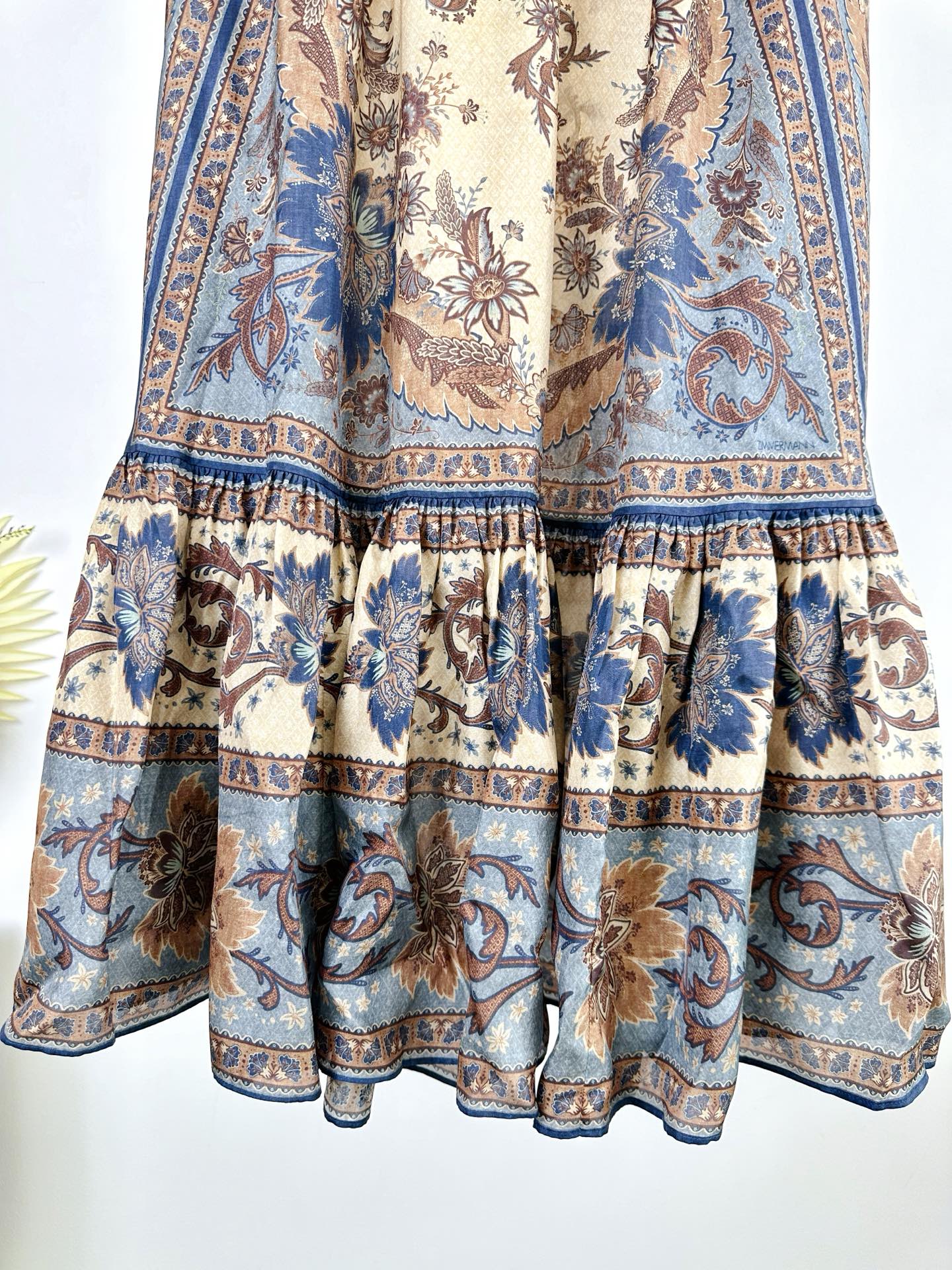 LONG SKIRT PRINTED 25S IN SPUN SILK 266326