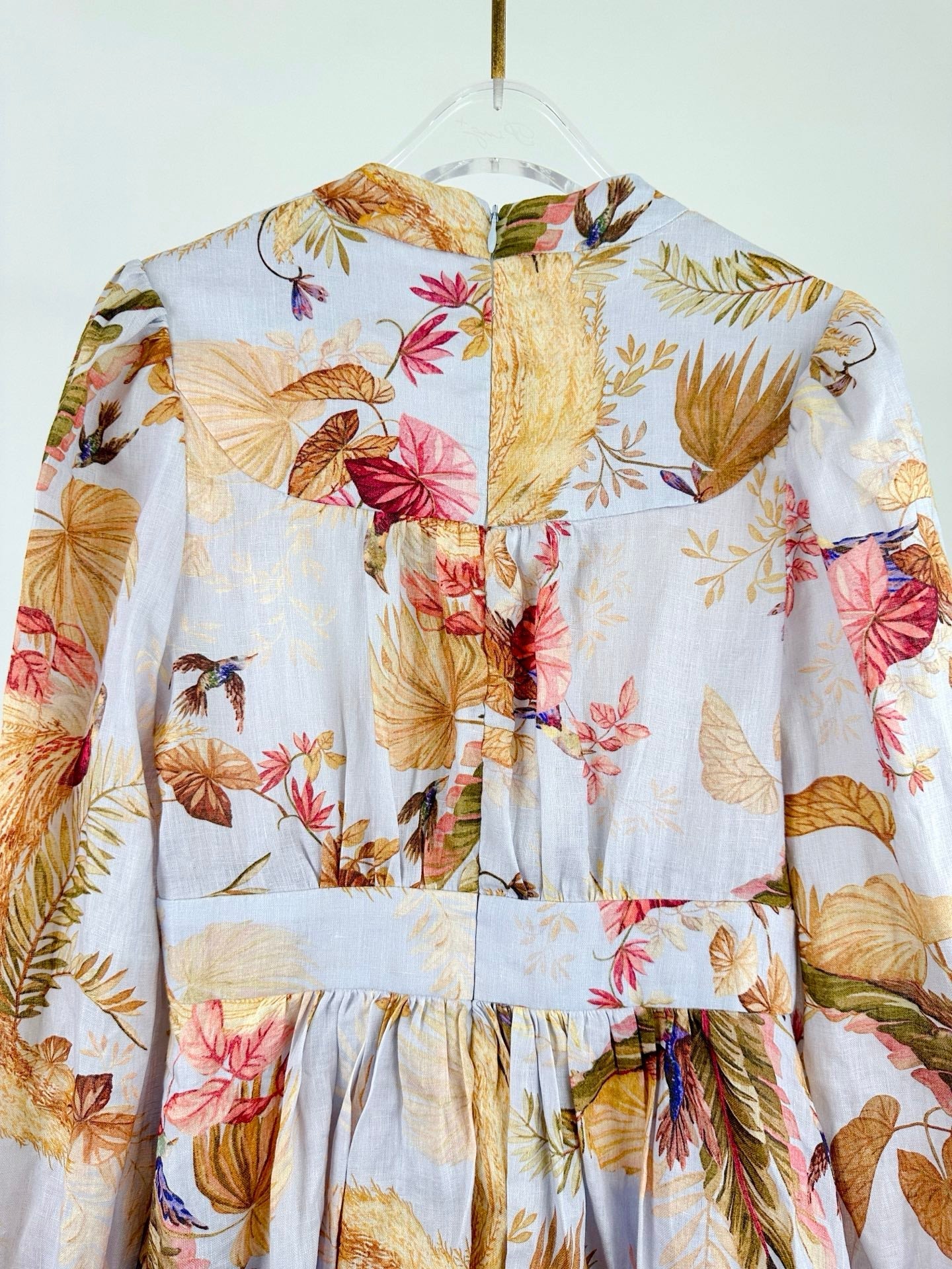 LONG-SLEEVE FLORAL PRINT DRESS