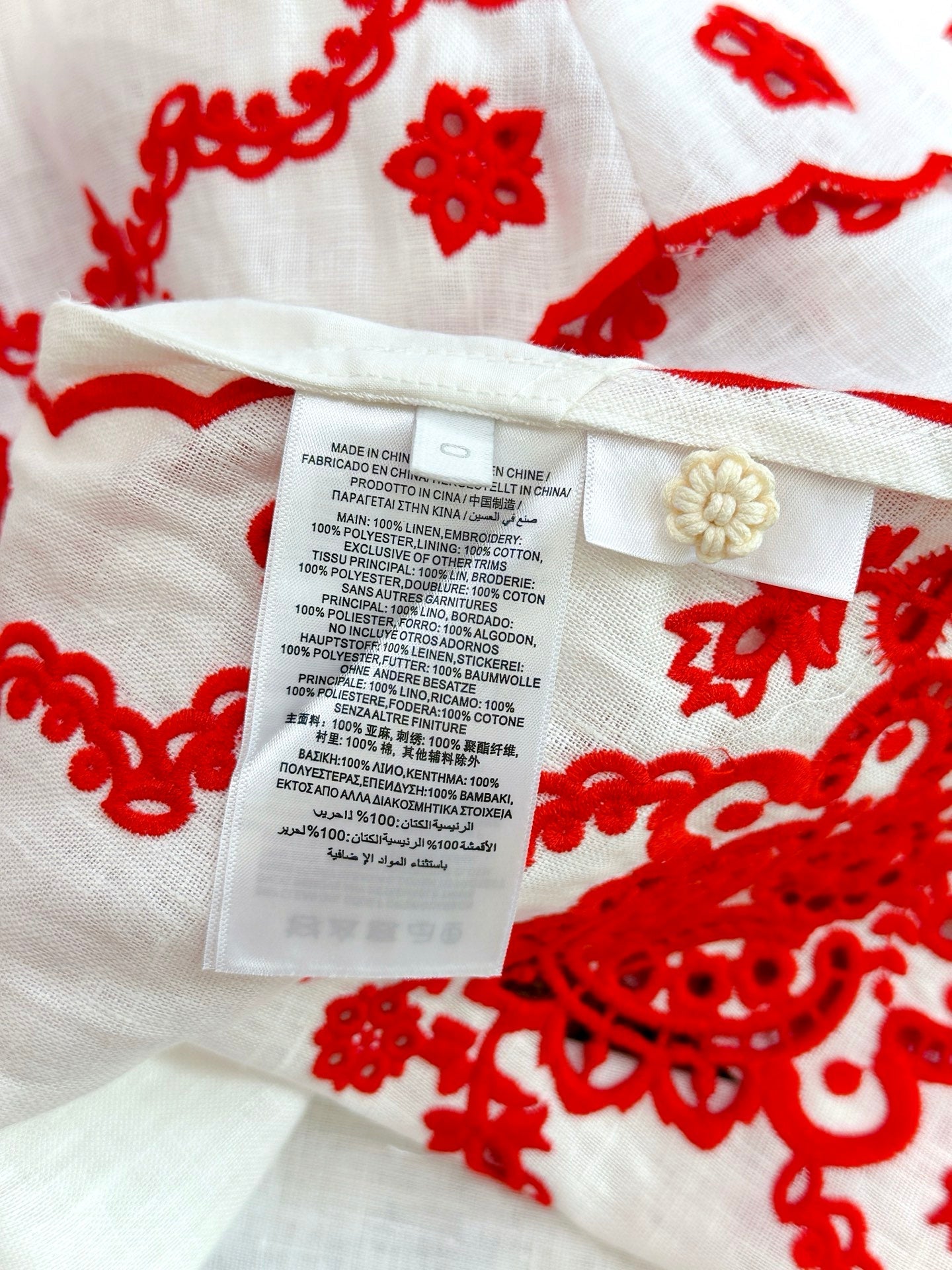 ZIMMERMANN EMBROIDERED SHORT-SLEEVE MINI DRESS 270267