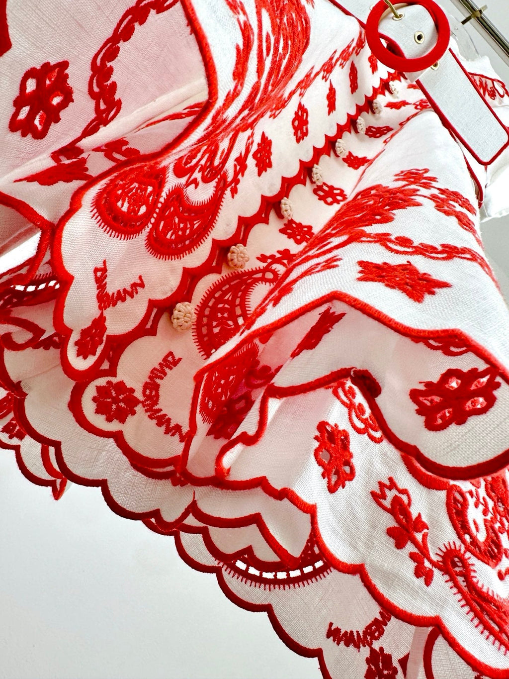 ZIMMERMANN EMBROIDERED SHORT-SLEEVE MINI DRESS 270267