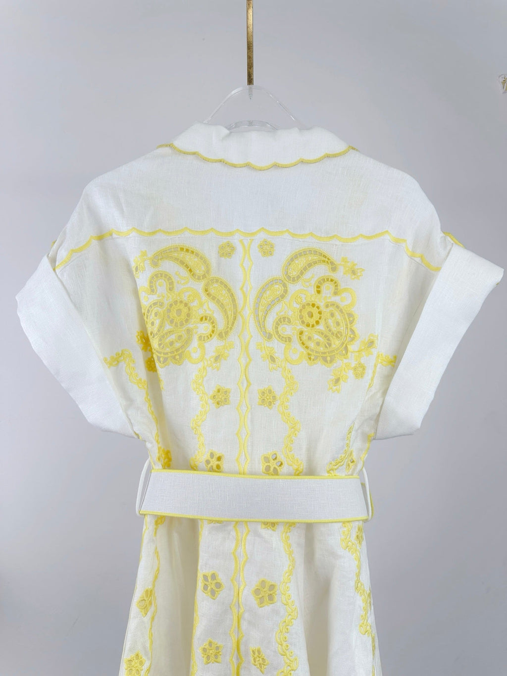 ZIMMERMANN EMBROIDERED SHORT-SLEEVE MINI DRESS 270269