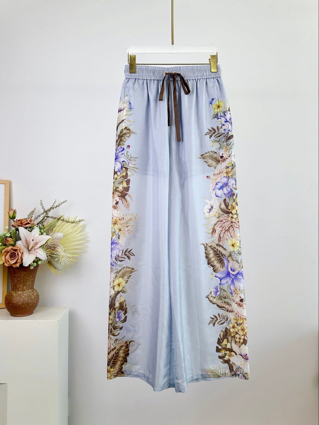 ZIMMERMANN WIDE-LEG PANTS WITH WAIST TIE 270125