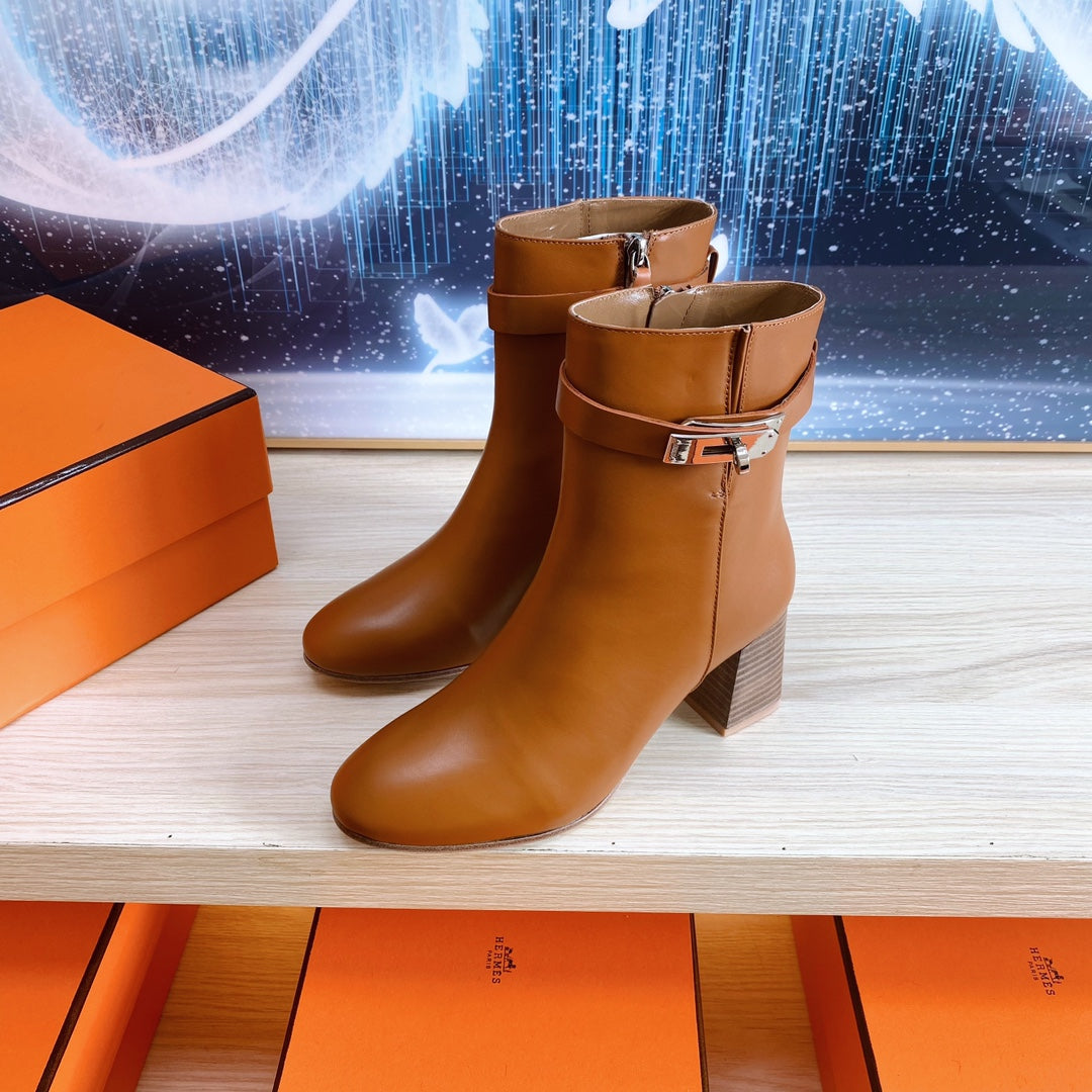 STORY ANKLE BOOT 7 CM IN BRONZE BROWN LAMBSKIN