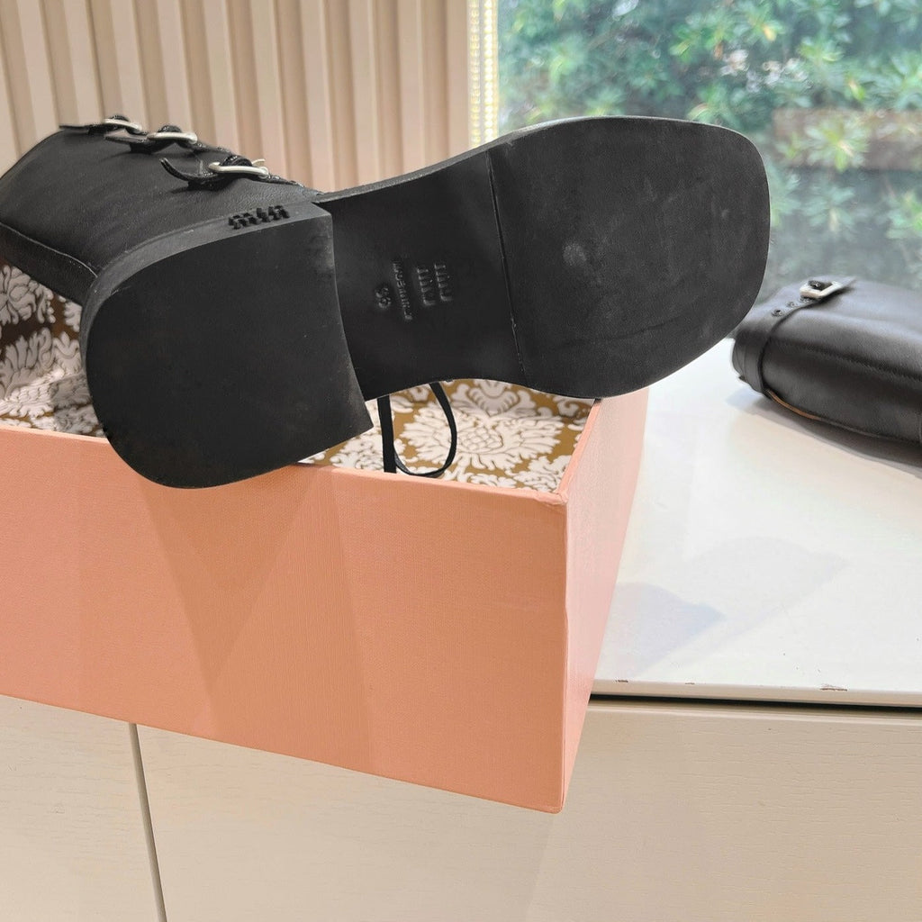 Army Boots Black Color Cowhide