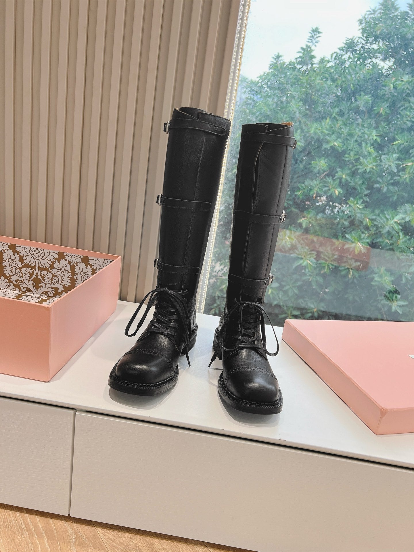 Army Boots Black Color Cowhide