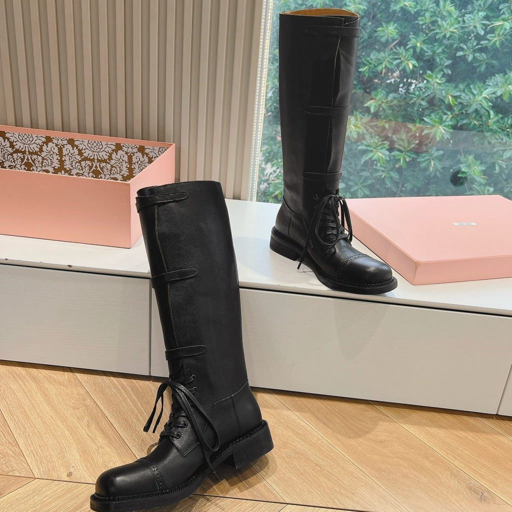 Army Boots Black Color Cowhide