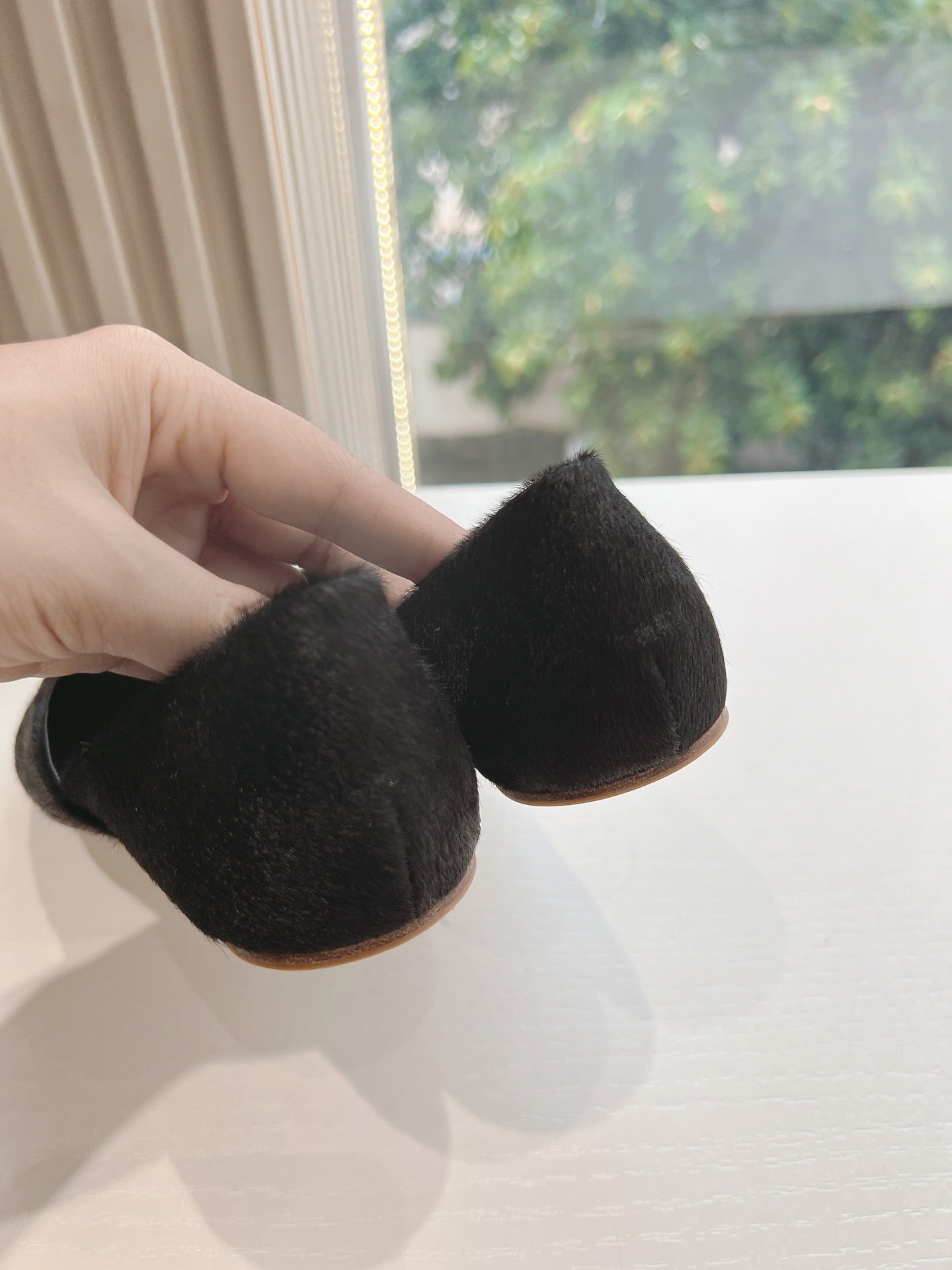 SL GEMMA BALLET FLAT BLACK FUR