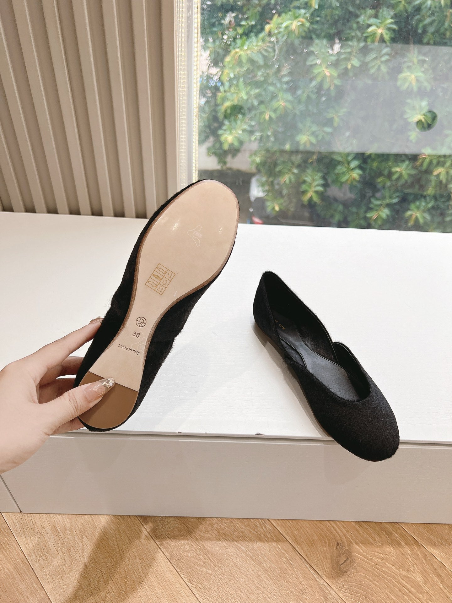 SL GEMMA BALLET FLAT BLACK FUR