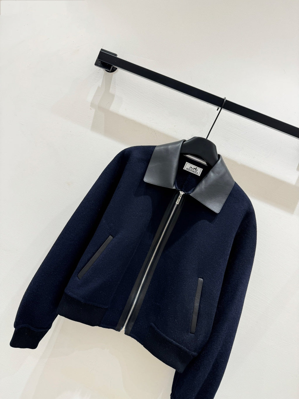 HERMES 25S CASHMERE COAT WITH SHEARLING COLLAR 251