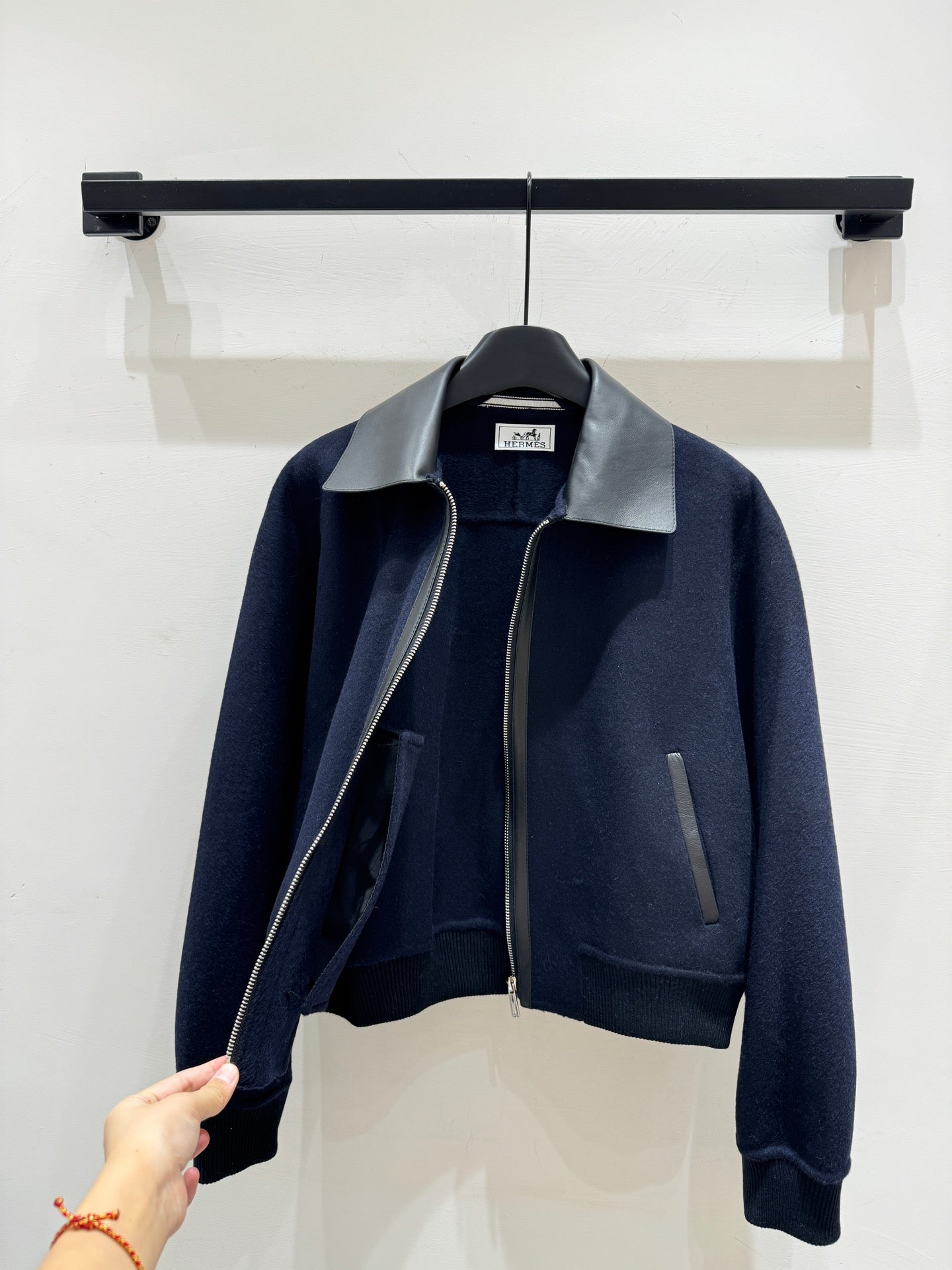 HERMES 25S CASHMERE COAT WITH SHEARLING COLLAR 251