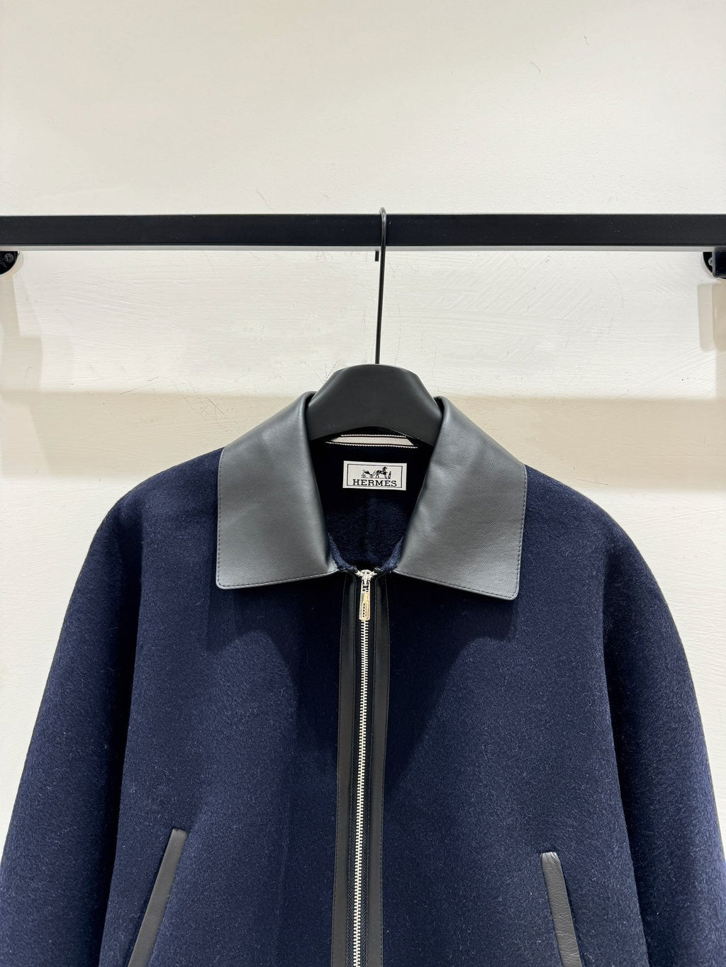 HERMES 25S CASHMERE COAT WITH SHEARLING COLLAR 251