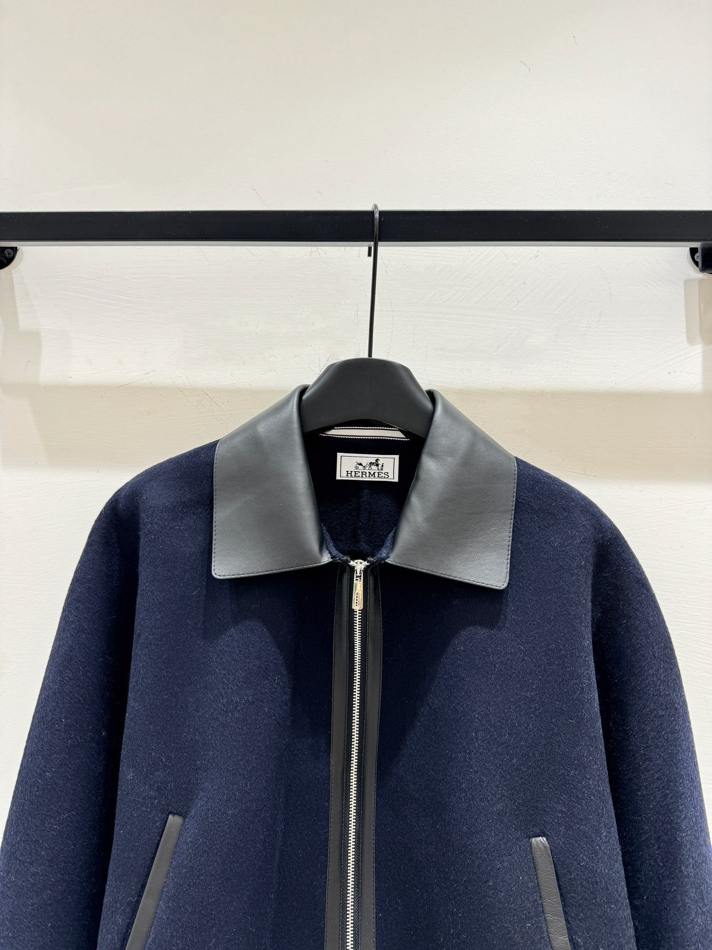 HERMES 25S CASHMERE COAT WITH SHEARLING COLLAR 251