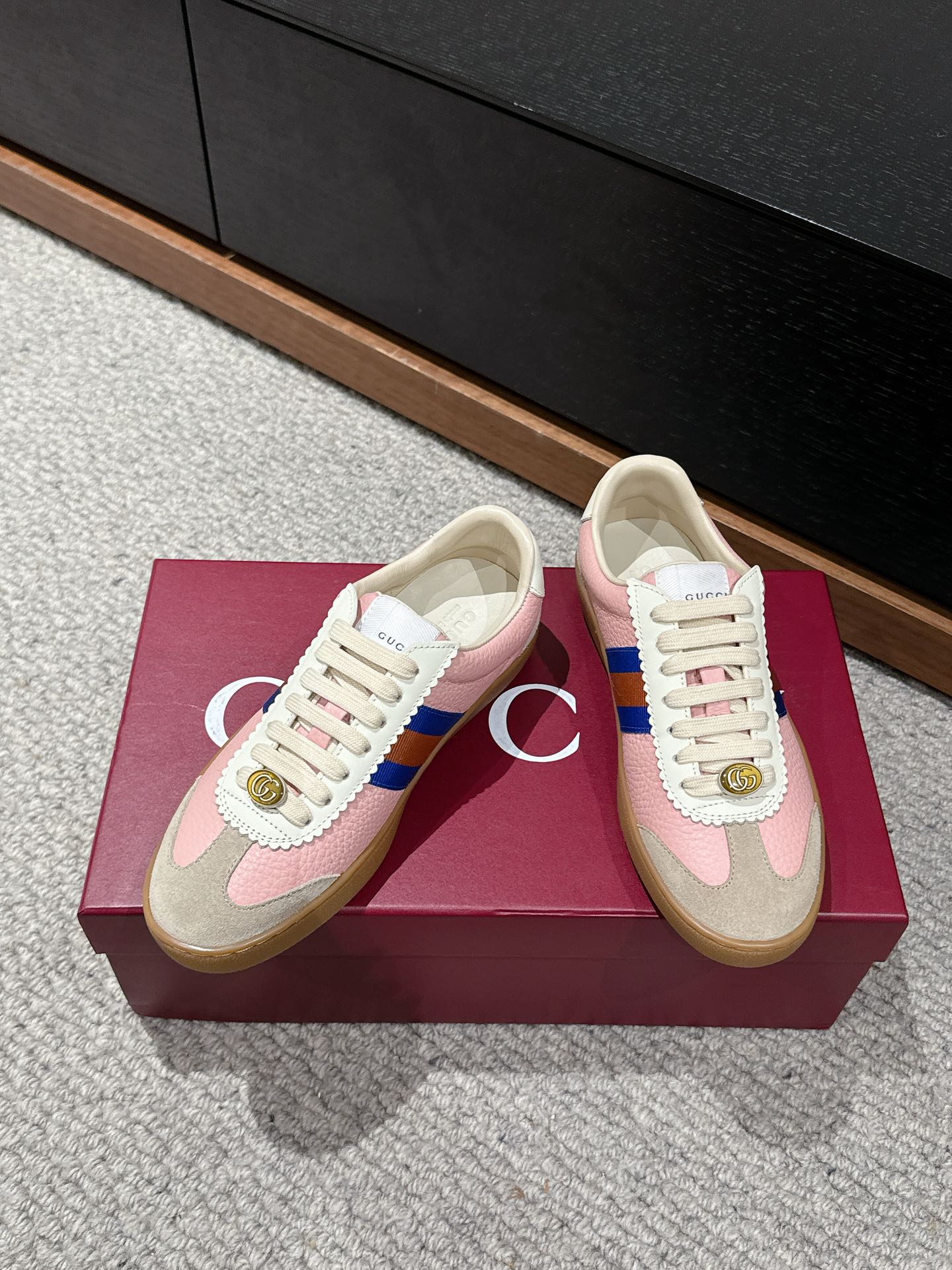 GG & ADIDAS SNEAKER LIGHT PINK CALFSKIN