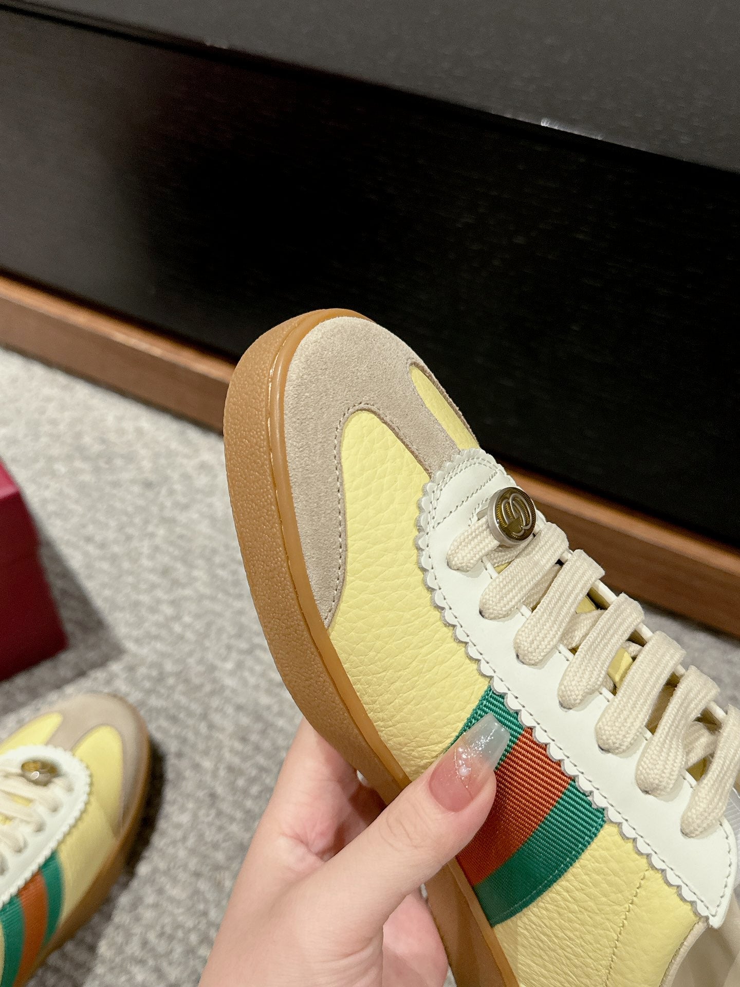 GG & ADIDAS SNEAKER KHAKI CALFSKIN