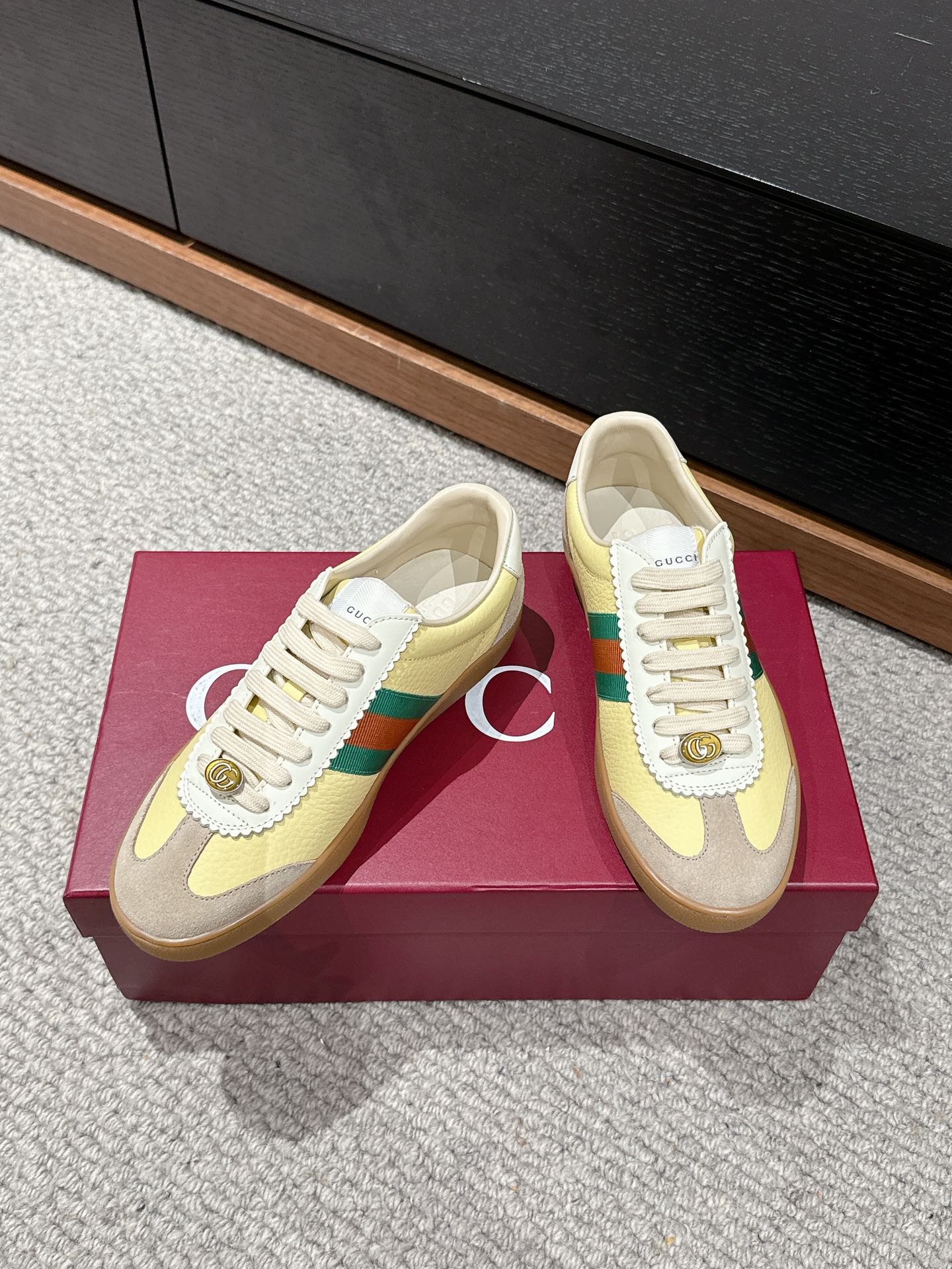 GG & ADIDAS SNEAKER KHAKI CALFSKIN