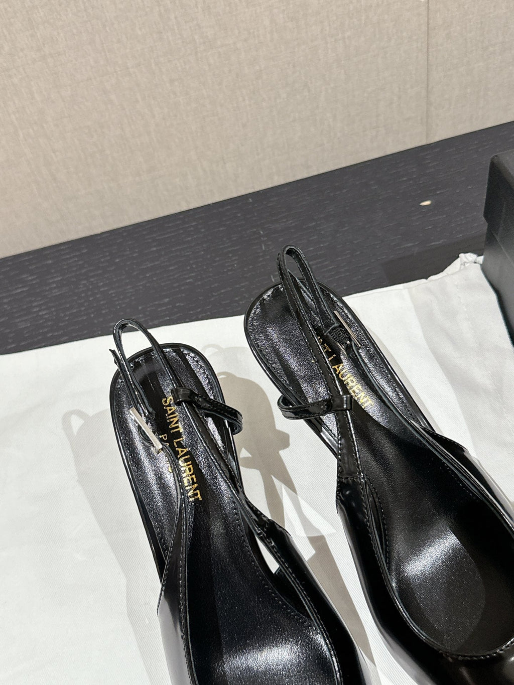 SL CHERISH SLINGBACK 75 BLACK CALFSKIN