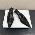 SL CHERISH BUCKLE SLINGBACK 45 BLACK MESH