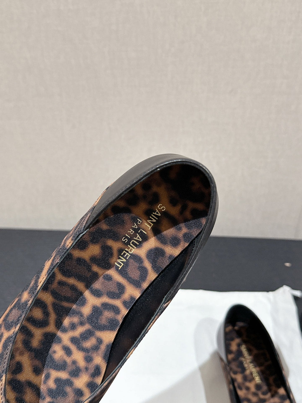 SL NOUR LEOPARD POINTED TOE BALLET AMBER CANVAS