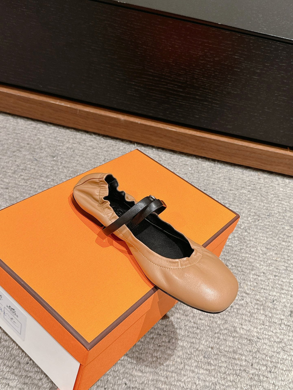 BALLERINA BALLET FLAT BRIGHT BROWN LAMBSKIN