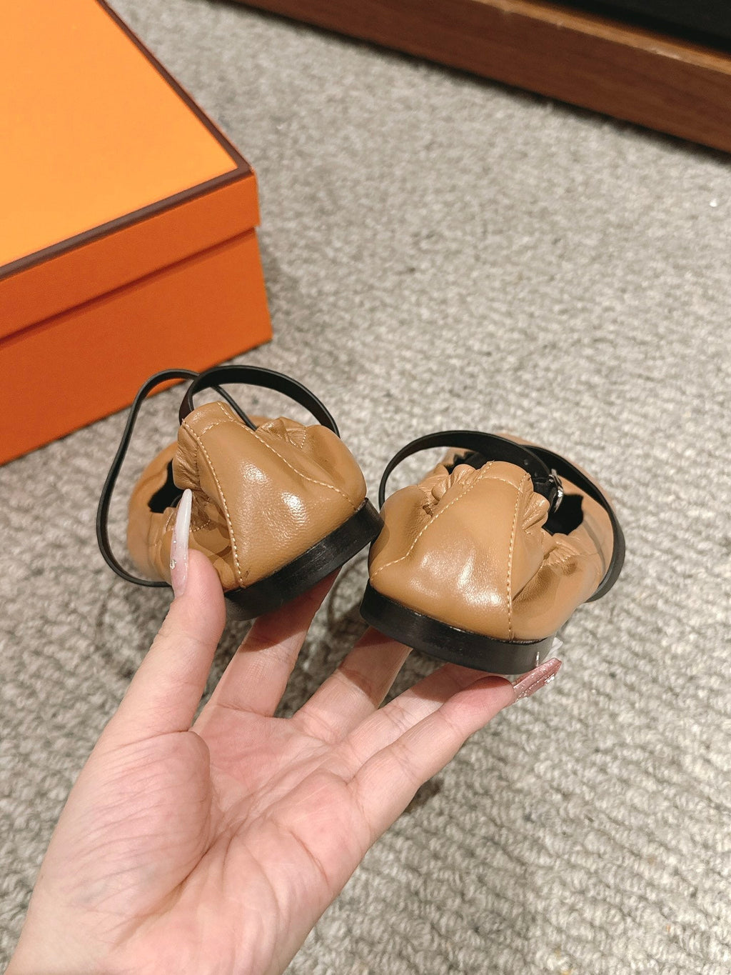 BALLERINA BALLET FLAT BRIGHT BROWN LAMBSKIN