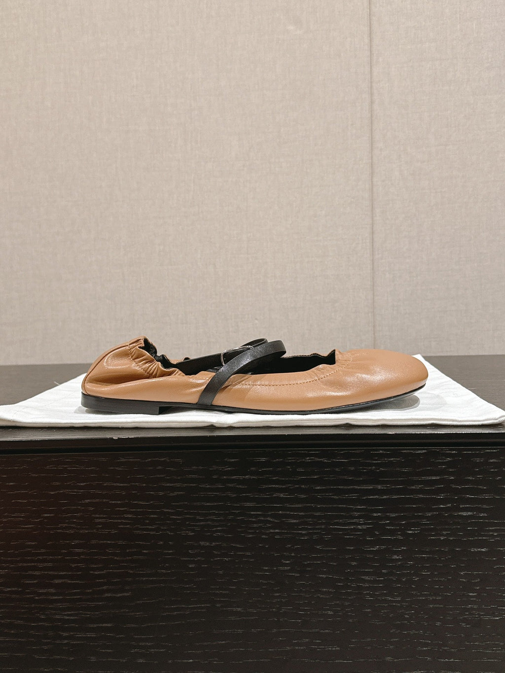 BALLERINA BALLET FLAT BRIGHT BROWN LAMBSKIN