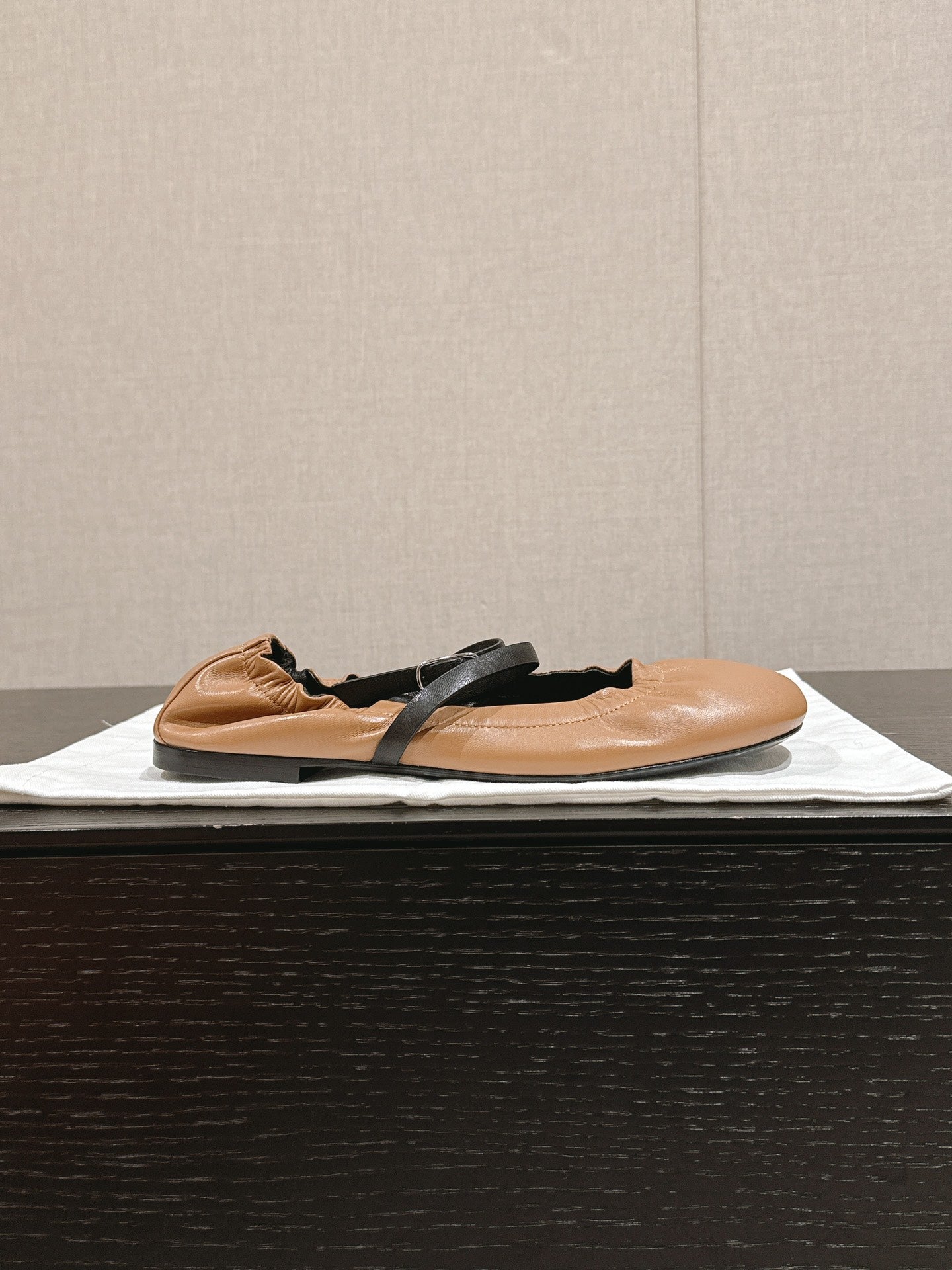 BALLERINA BALLET FLAT BRIGHT BROWN LAMBSKIN