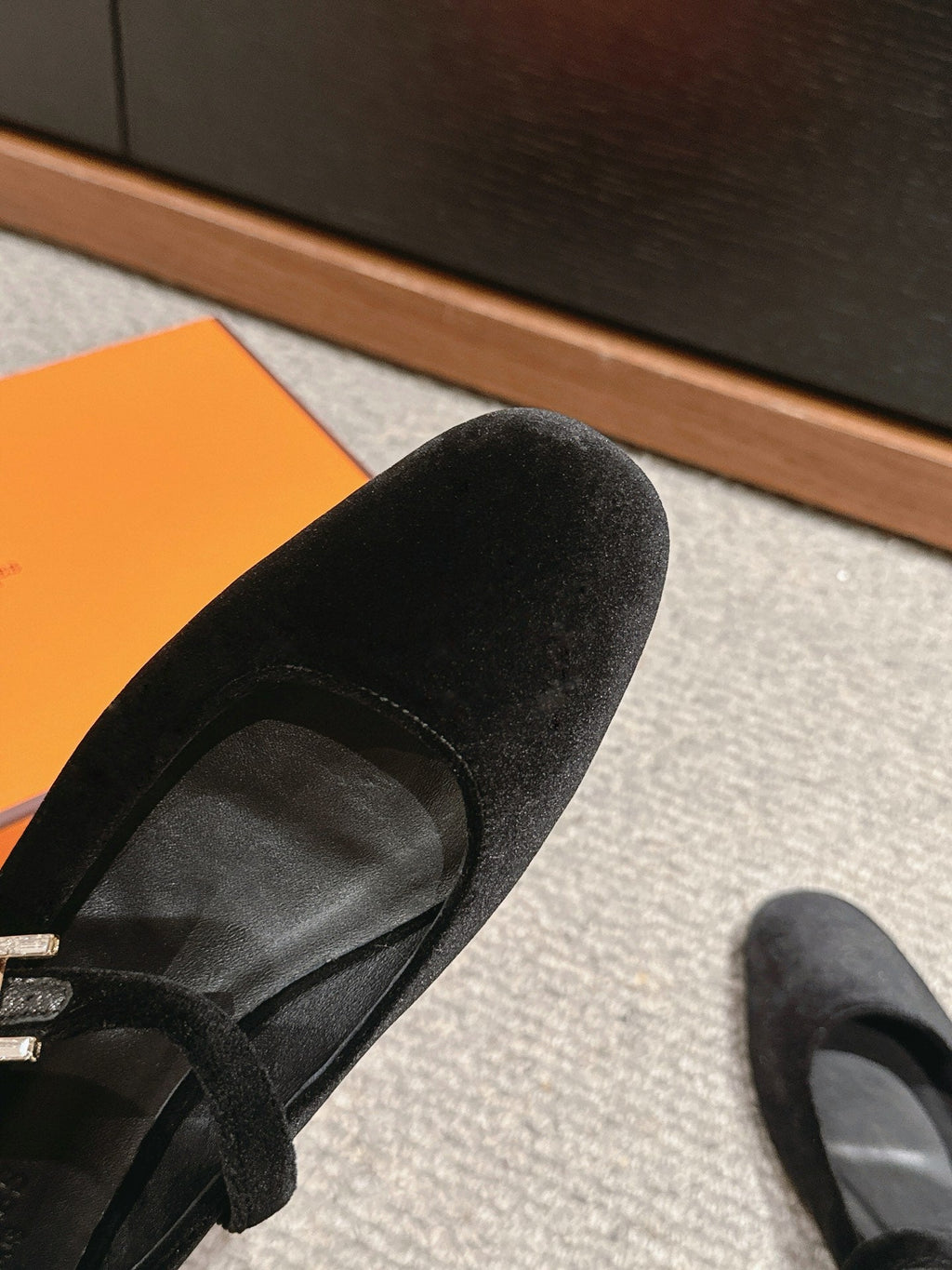 JANE BALLET FLAT BLACK VELVET