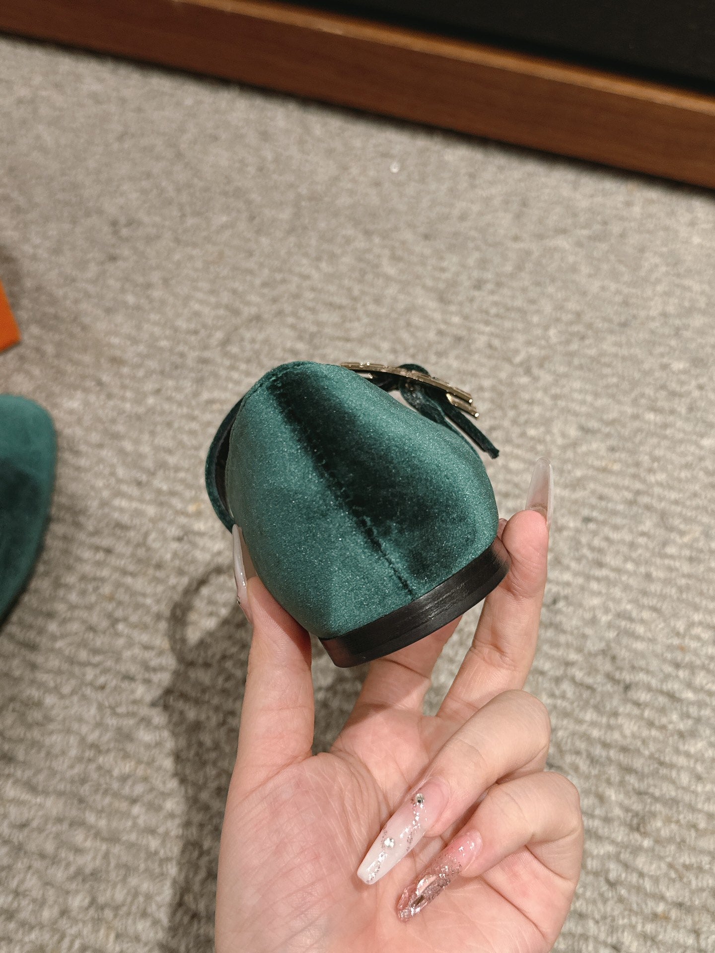 JANE BALLET FLAT CASTLETON GREEN VELVET