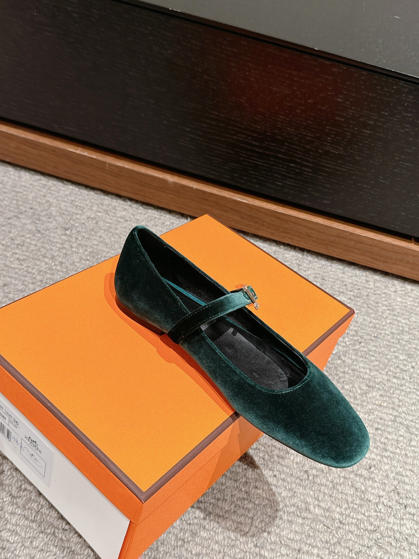 JANE BALLET FLAT CASTLETON GREEN VELVET