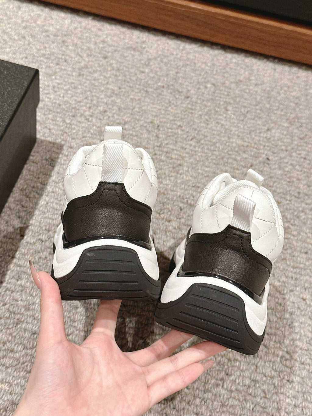 CC CLASSIC SNEAKER IN WHITE MIX BLACK LAMBSKIN