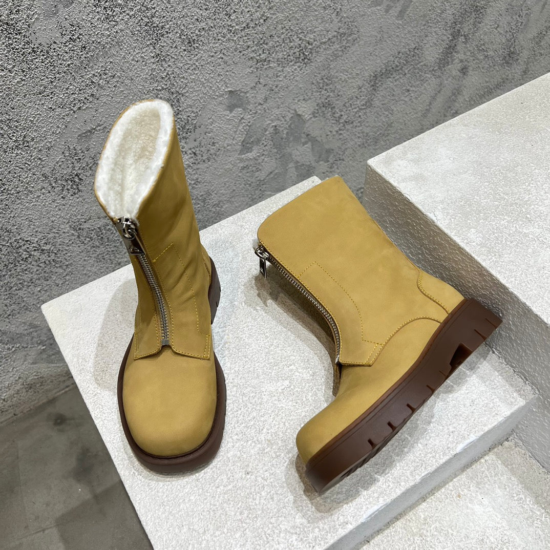BOTTINE HADDOCK BOOTS IN CITRINE YELLOW SUEDE