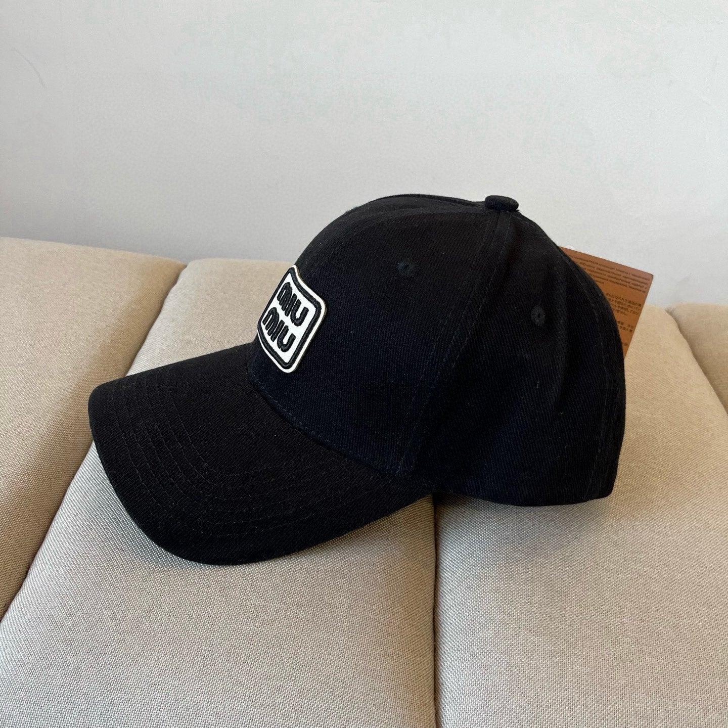 MM BASEBALL CAP IN BLACK KHAKI FABRIC STYLE 2