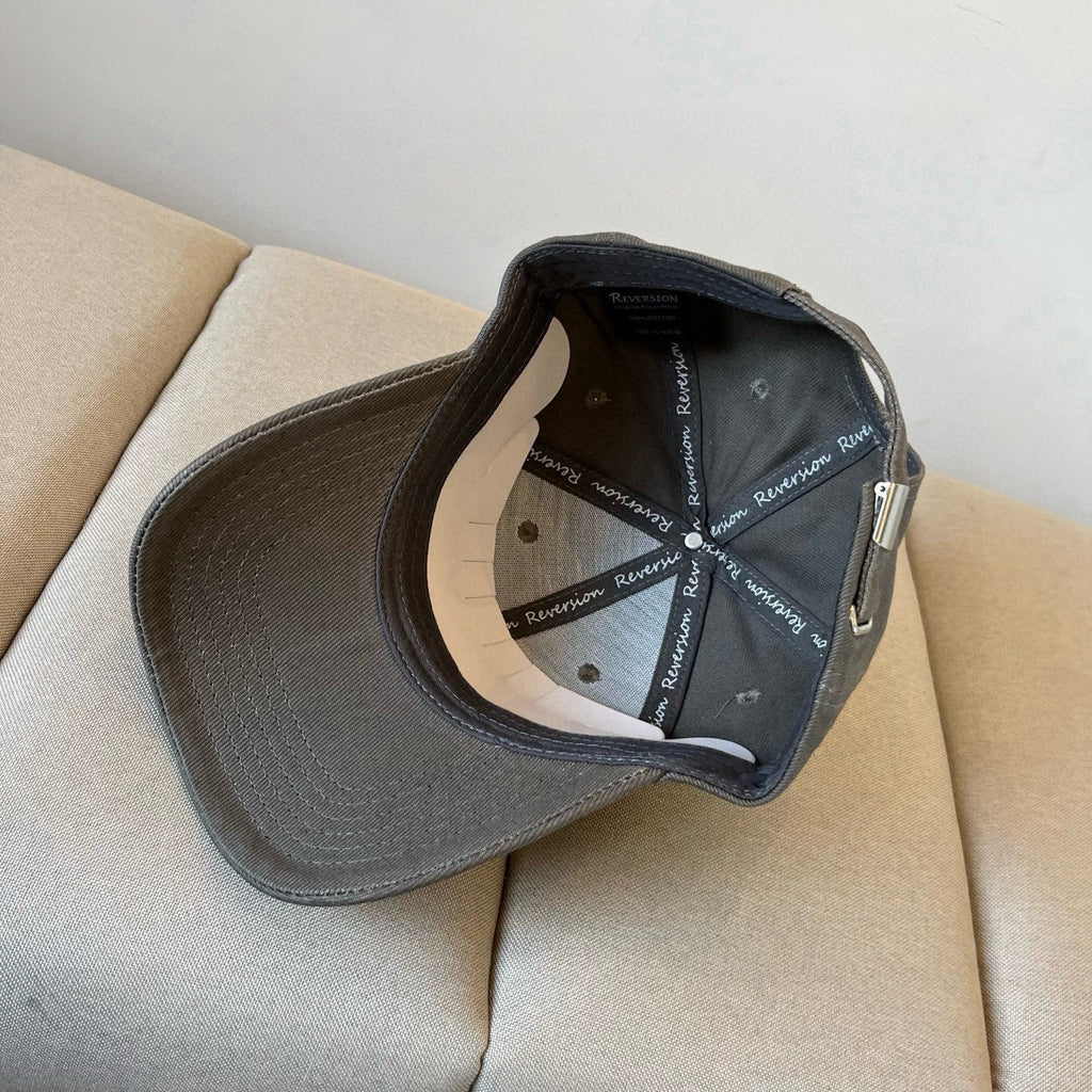 MM BASEBALL CAP IN DARK GREY KHAKI FABRIC STYLE 1