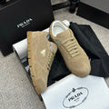 PRADA 25S SNEAKERS 20MM IN WARM BEIGE SUEDE