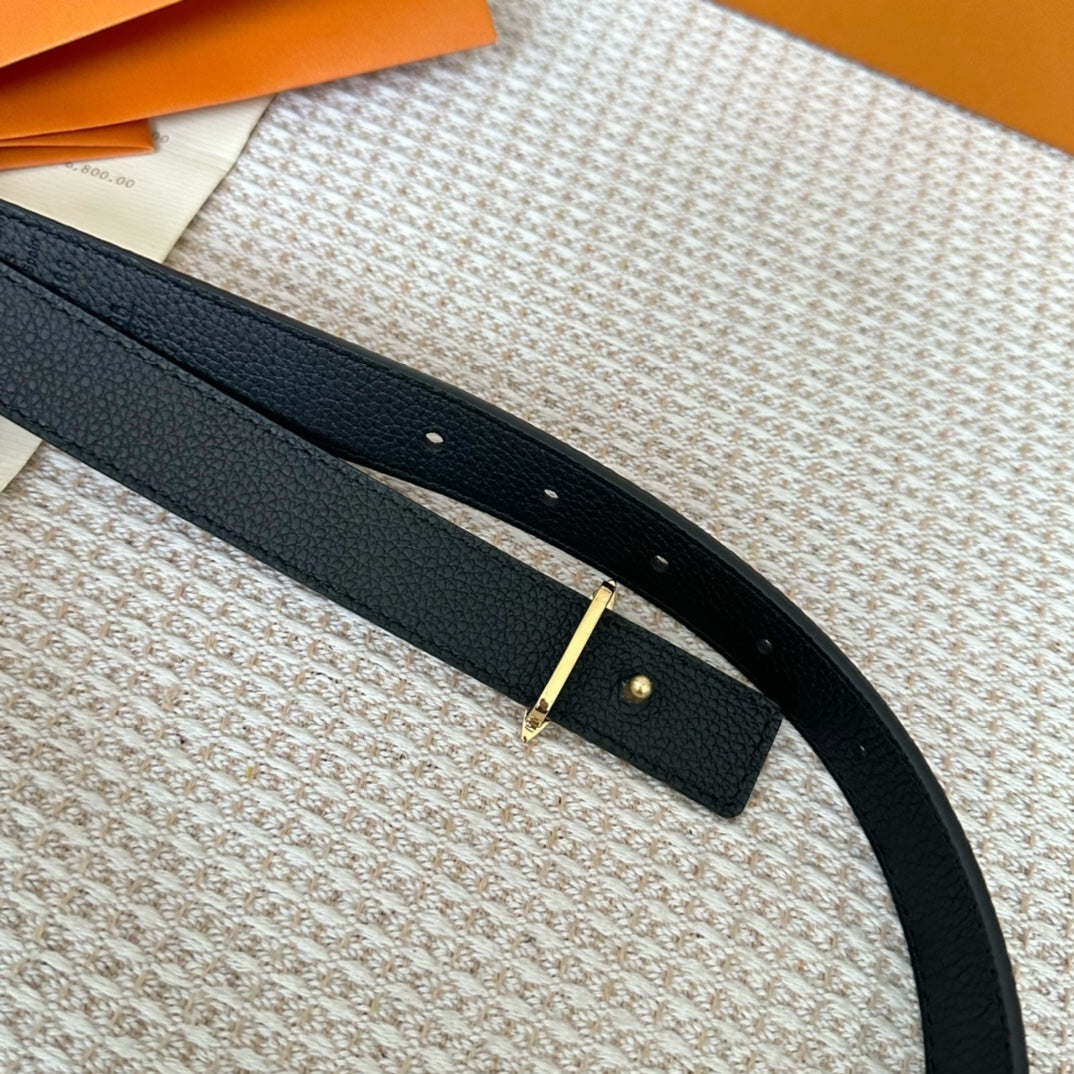 LV FLOWERGRAM 25 MM REVERSIBLE BELT IN BROWN DAMIER CALFSKIN GOLD HARDWARE