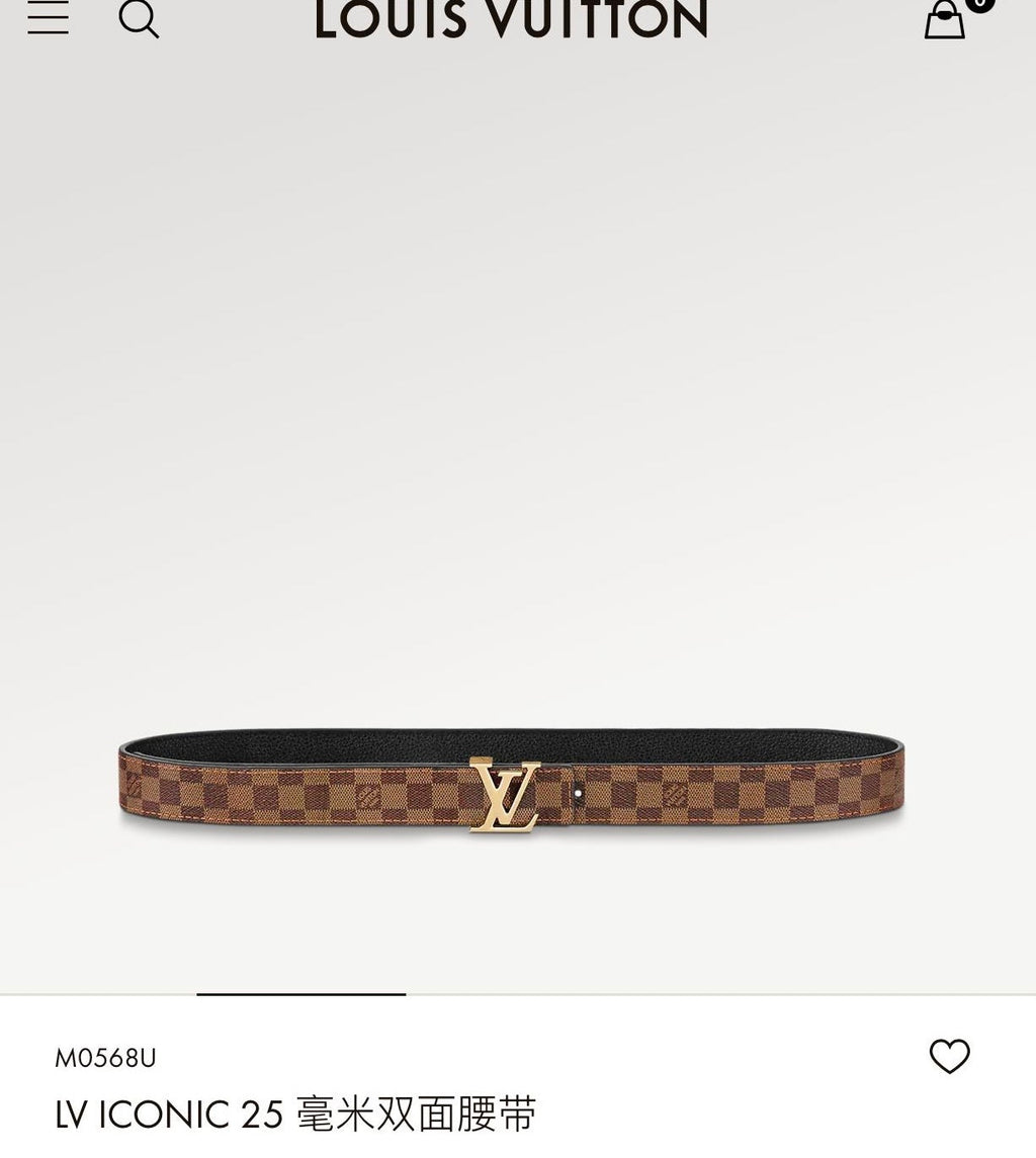LV ICONIC 25 MM IN BROWN DAMIER CALFSKIN GOLD HARDWARE