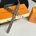 LV BLOOM 30MM BELT IN BROWN MONOGRAM CALFSKIN SILVER HARDWARE