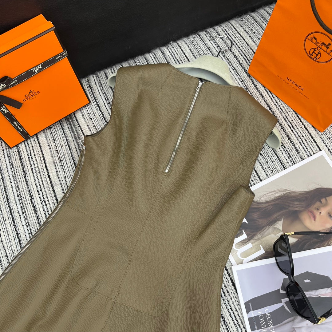 HERMES 25S ROUND-NECK VEST DRESS 255