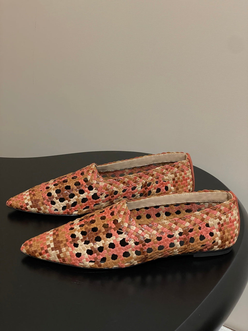 LP POINTED-TOE BALLET FLATS 25S IN ORANGE LAMBSKIN