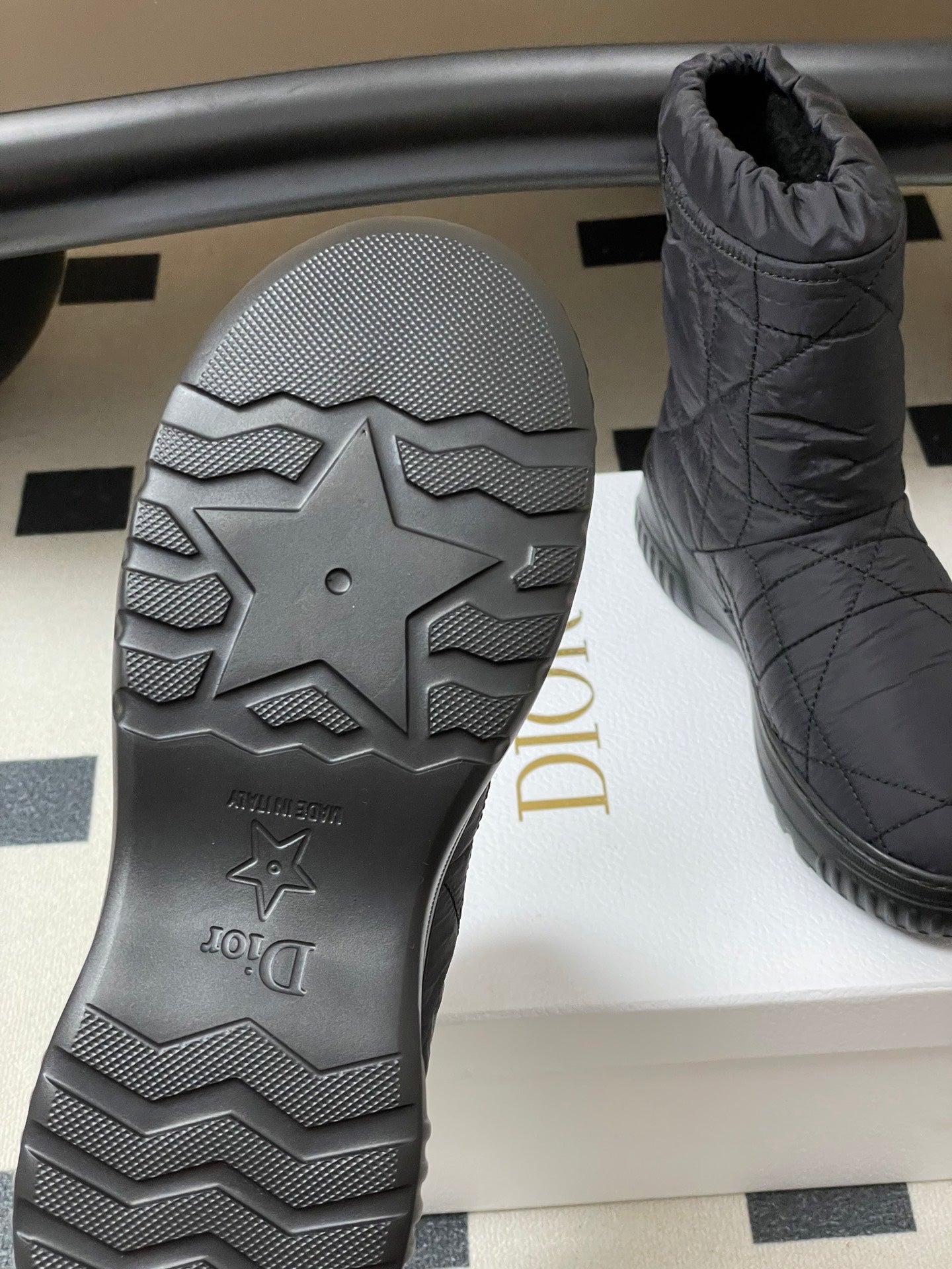 DIOR 25S FROST LOW ANKLE BOOTS IN BLACK FABRIC