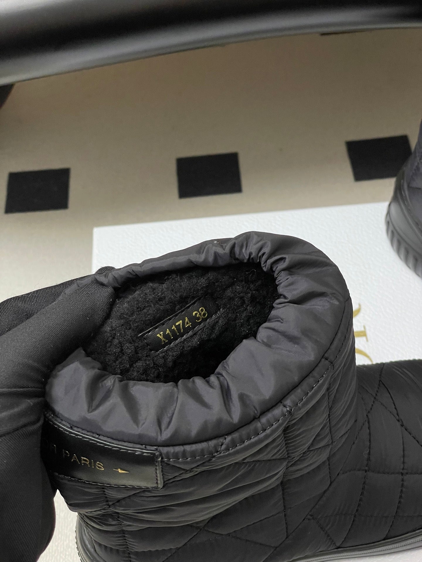 DIOR 25S FROST LOW ANKLE BOOTS IN BLACK FABRIC