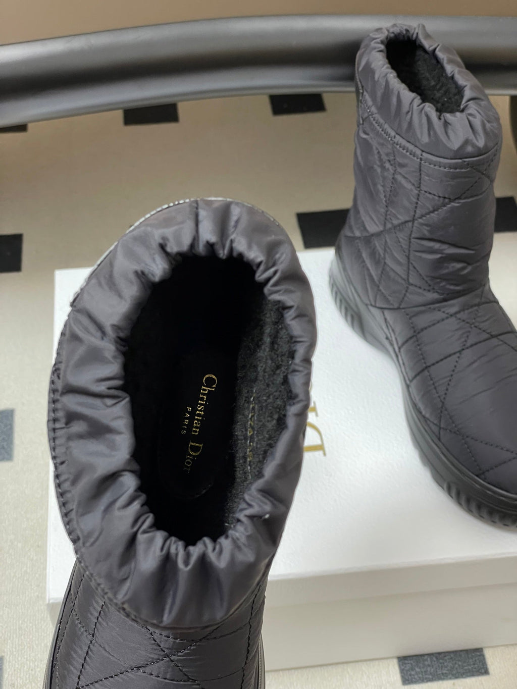 DIOR 25S FROST LOW ANKLE BOOTS IN BLACK FABRIC