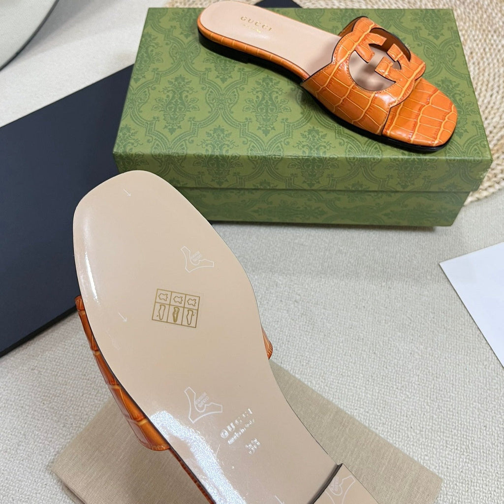 GG Cut Out Slide Sandals Gingerbread Brown