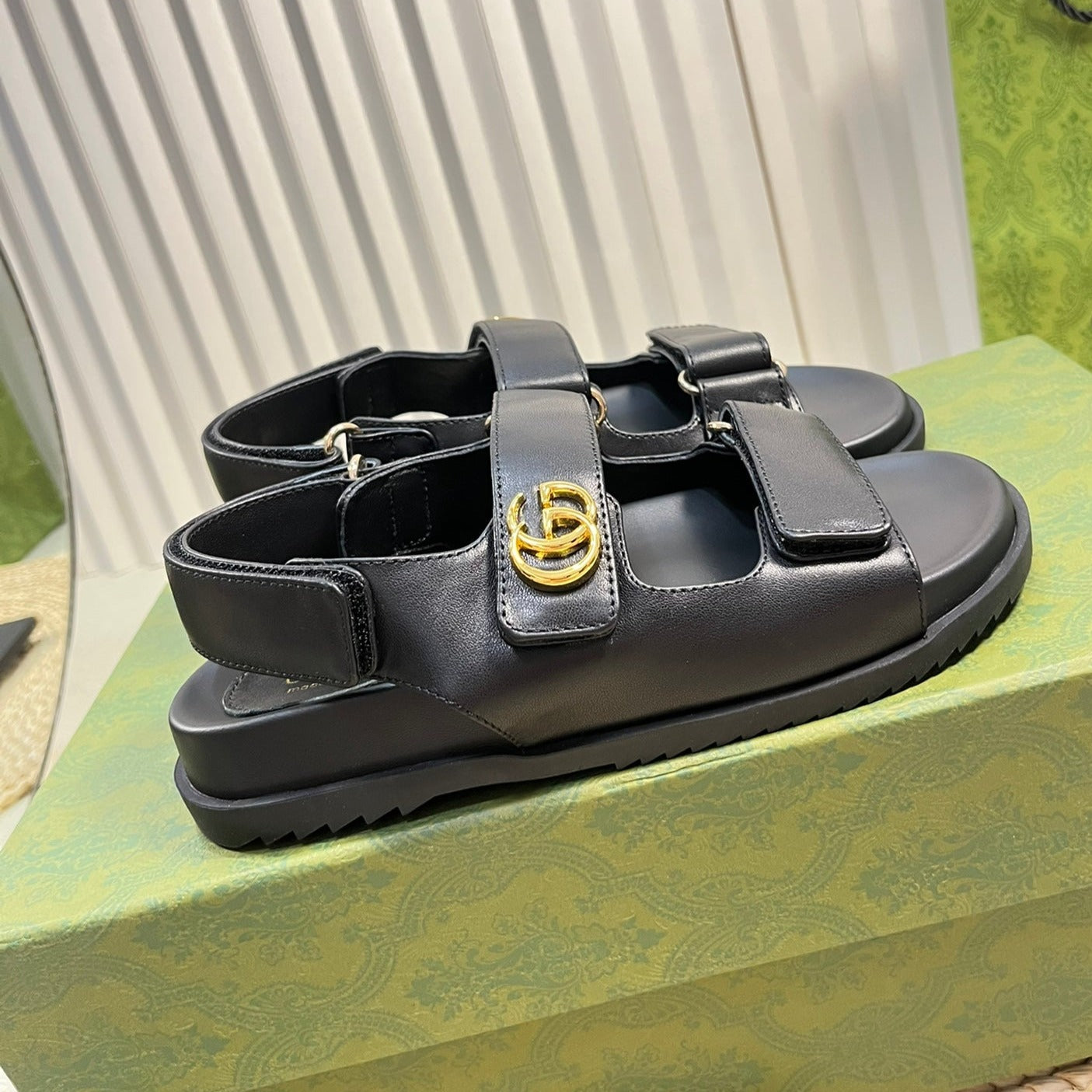 GG  Sandal With Double G Black