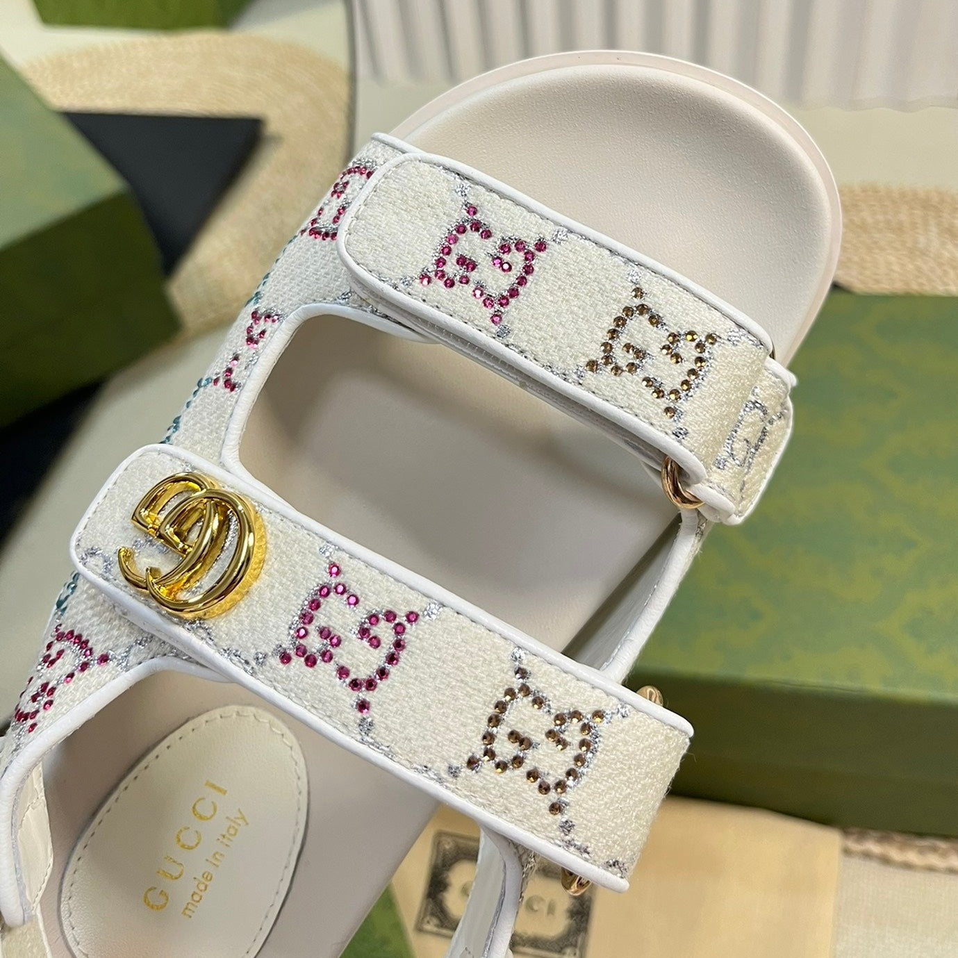 GG  Sandal With Double G White
