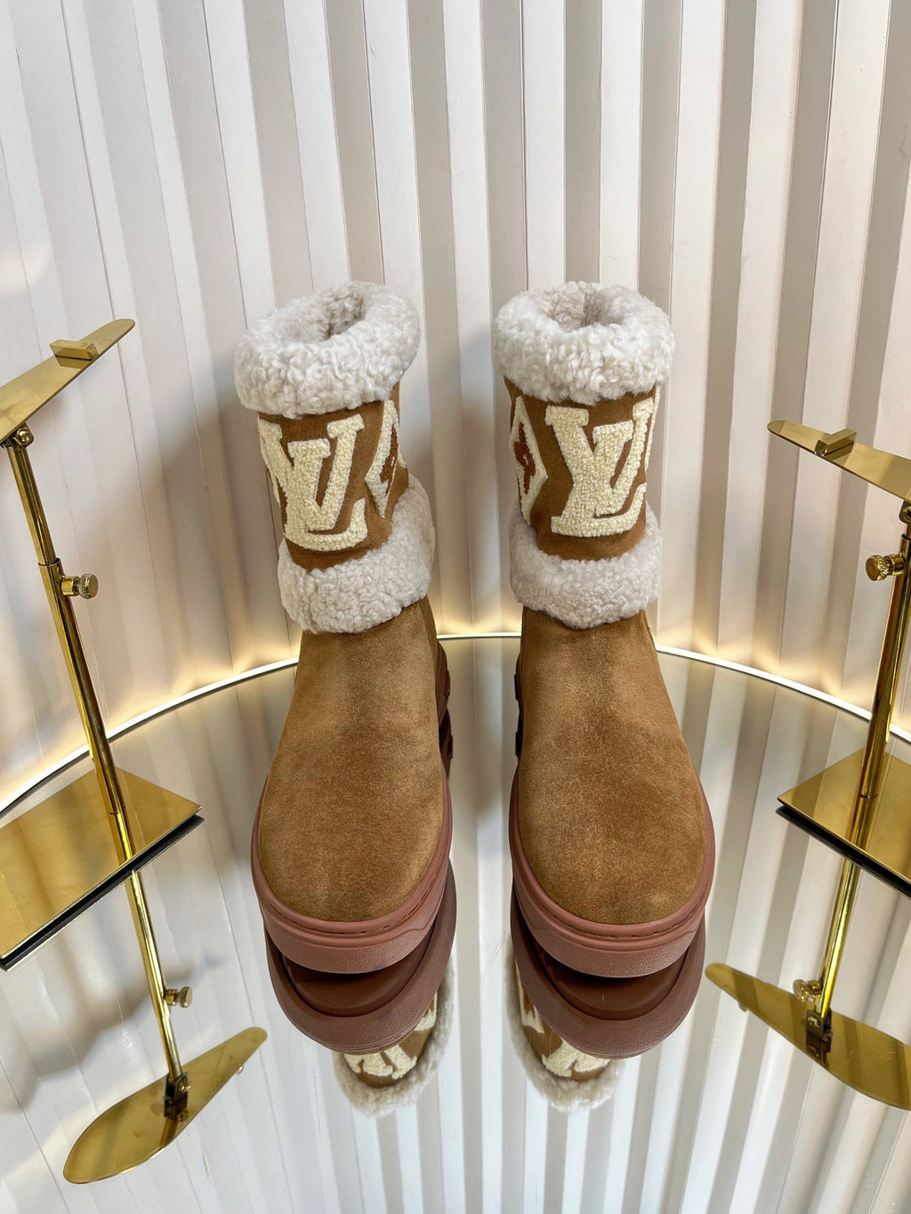 SNOWDROP FLAT ANKLE BOOTS IN CIDER BROWN SUEDE